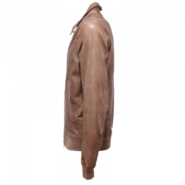 4554J giubbotto uomo BULLY VINTAGE light brown shaded leather jacket man