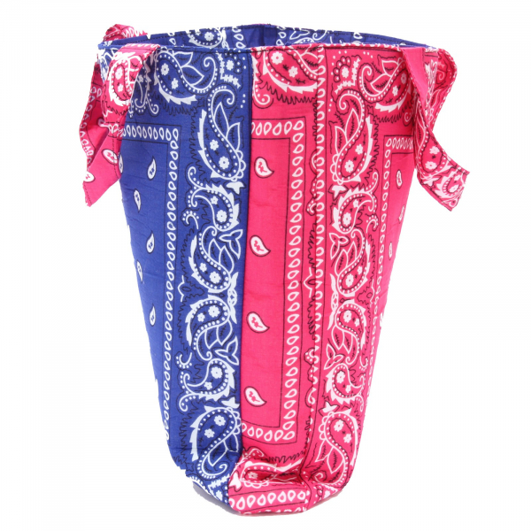 4594AG borsa shopping bag VICOLO blue/pink vintage effect cotton tote bag