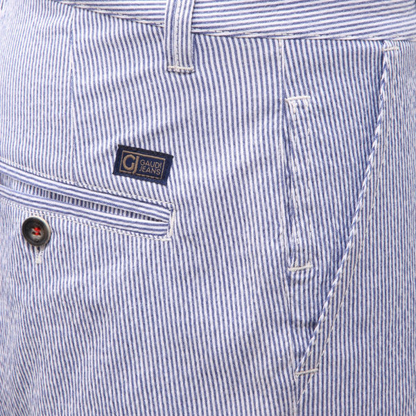 4617AF bermuda uomo GAUDI' blue/white stripes cotton shorts man