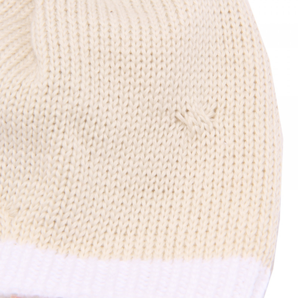 4628X cappello bimbo LITTLE BEAR beige/white cotton baby hat