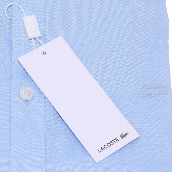 4644AB camicia uomo LACOSTE SLIM FIT STRETCH light blue shirt men