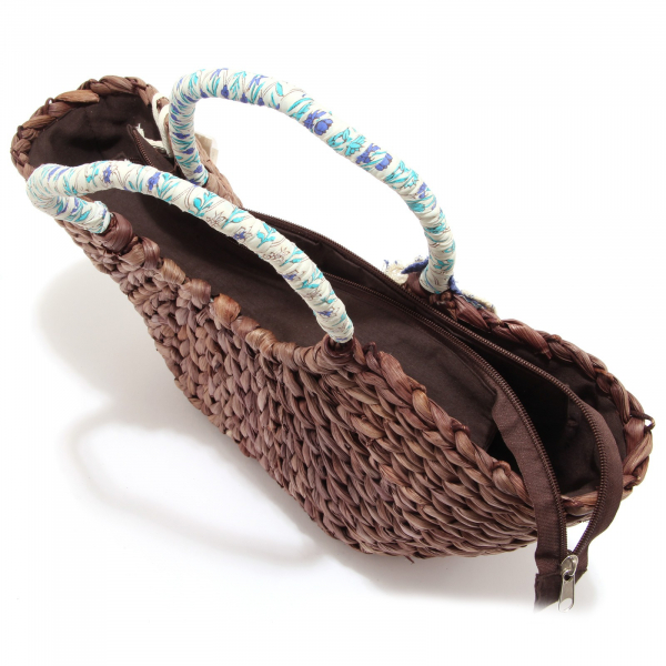 4683S borsa donna RAFFAELLA D'ANGELO rafia marrone hand bag woman