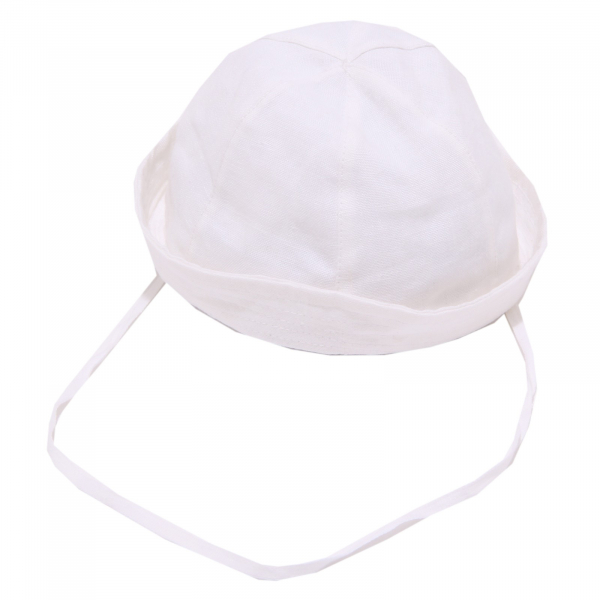 4683X cappello bimbo M. FERRARI white linen boy hat