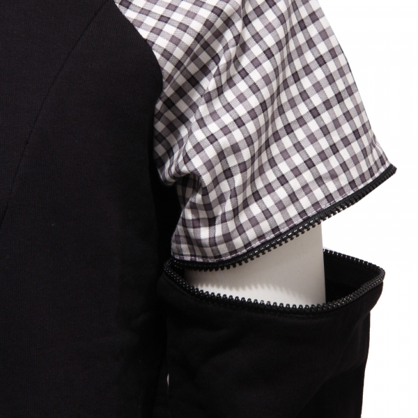 4705Q  Felpa garzata uomo nera OUTFIT felpe sweatshirts men