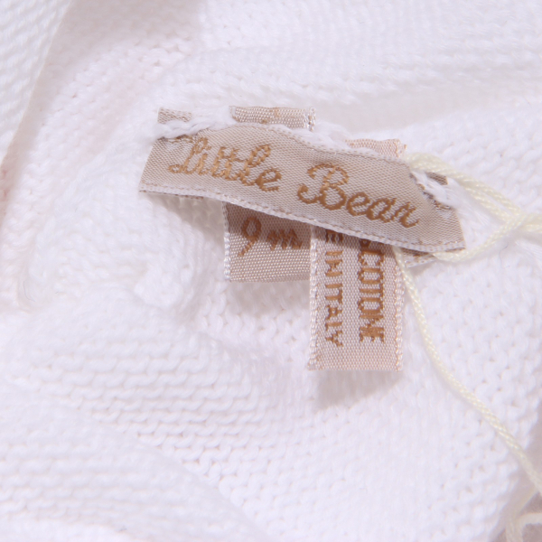 4710X cappello bimba girl LITTLE BEAR white cotton baby hat