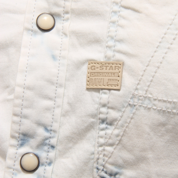 camicia bleach wash G-STAR RAW manica corta uomo shirt men