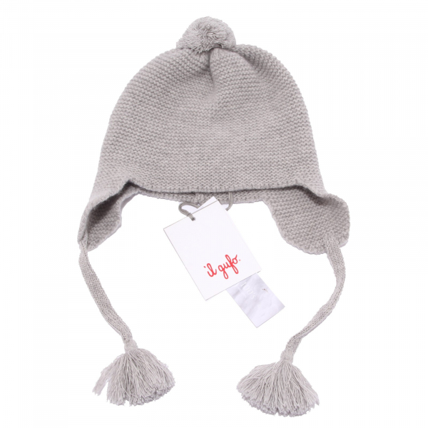 4831Z cuffia bimba girl IL GUFO grey wool beanie hat