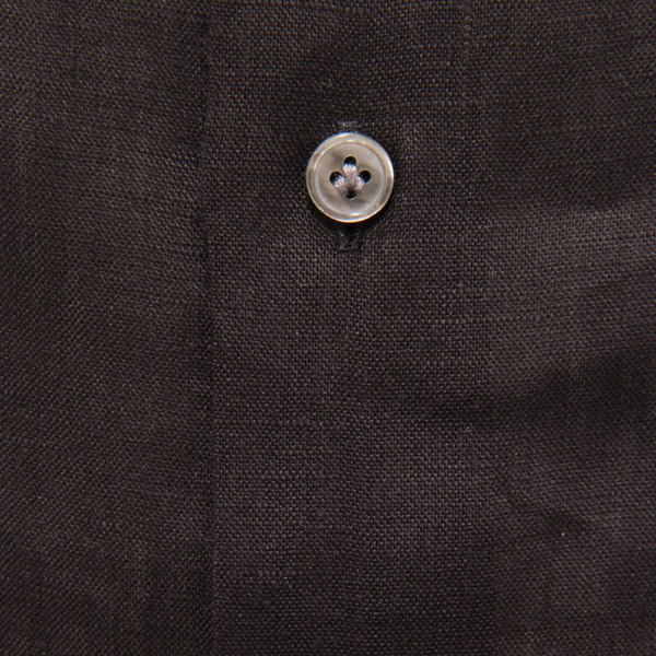 4837AT camicia uomo ORIAN SLIM FIT man linen shirt black