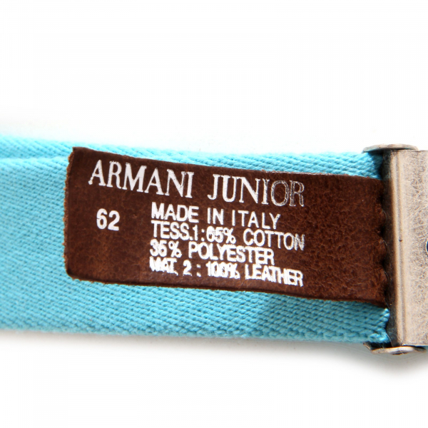 4838V cintura bimbo ARMANI JUNIOR cinture azzurro cotton belt kid