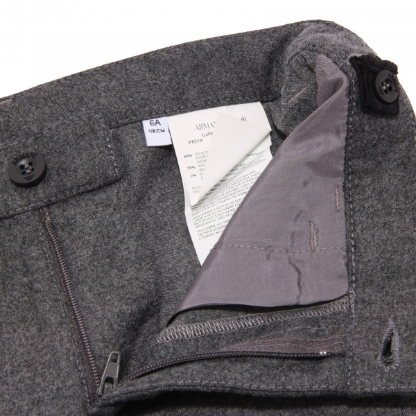 4863U pantaloni bimbo ARMANI JUNIOR grigio flanella trouser pant kid
