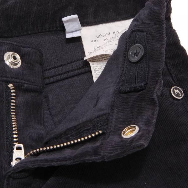 4868U pantaloni blu bimbo ARMANI JUNIOR  velluto a coste trouser pant kid
