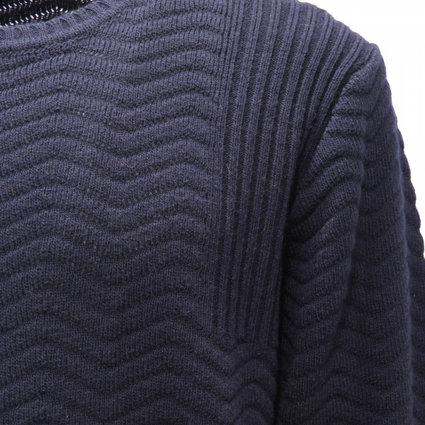4908AF maglione uomo OFFICINA36 blue textured fabric wool sweater man