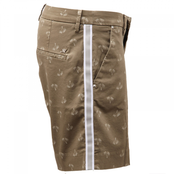 4914AD pantalone corto donna MASON'S green/silver cotton shorts woman