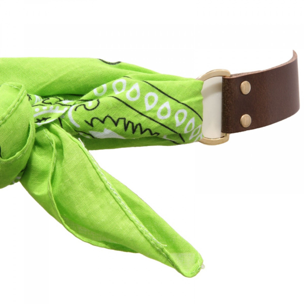 4940AI cintura bandana donna VICOLO woman leather/cotton belt brown/green 