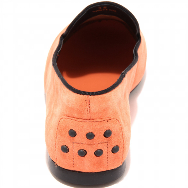 49462 mocassino ARANCIO  TOD'S GOMMA PANTOFOLA  donna loafer shoes