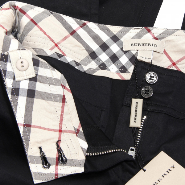 4979H pinocchietti bimba neri BURBERRY pantaloni trousers pants kids