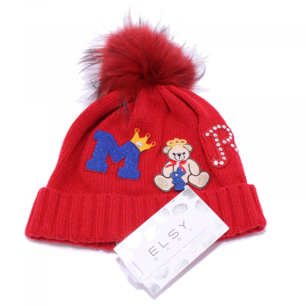 4988Y cuffia bimba ELSY BABY mix wool red hat girl