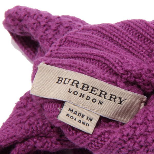 5031Z guanti GIRL BURBERRY LONDON mix cotton/wool magenta violet gloves