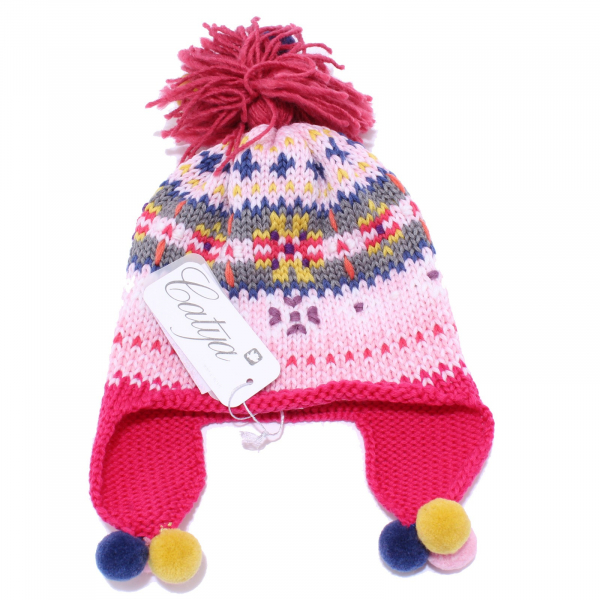 5041Y cuffia bimba girl CATYA wool pink berretto hat