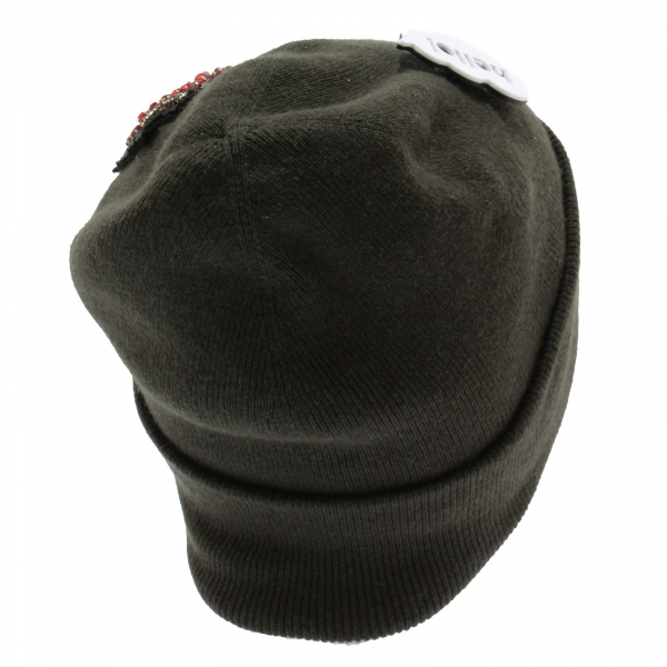 5066Y cuffia bimba REGINA GOLD wool/cashmere GREEN hat girl