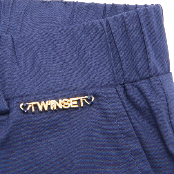 5099AN pantalone bimba TWIN-SET girl kid cotton trousers blue