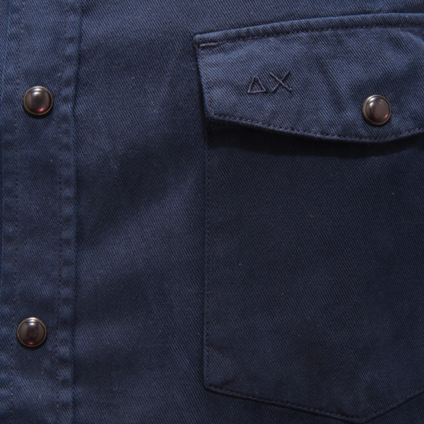 5113AZ CAMICIA UOMO SUN68 MAN GARMENT DYE SHIRT BLUE