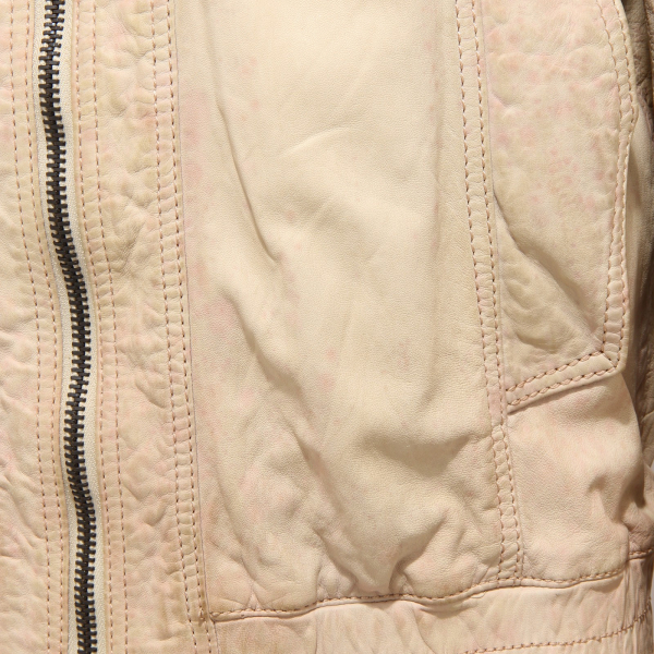 5129J giubbotto uomo COMPAGNIA DELLE PELLI beige leather VINTAGE USED jacket man