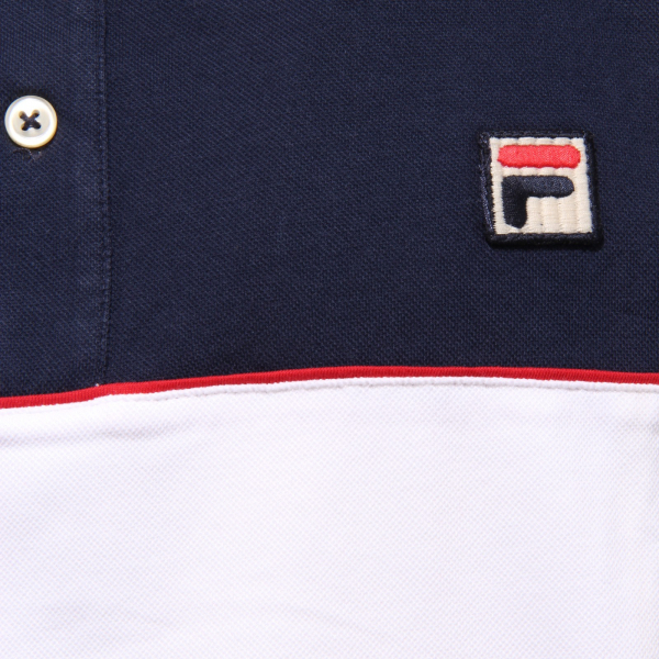 polo uomo FILA TENNIS STRETCH white/blue polo t-shirt man