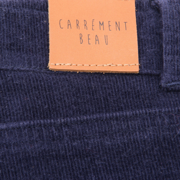 5175AE pantalone bimba girl CARREMENT BEAU blue corduroy cotton trousers kids