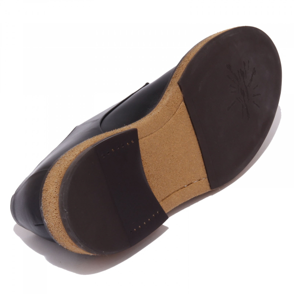 5211AB scarpa uomo SANTONI BLACK VINTAGE EFFECT scratched shoe men