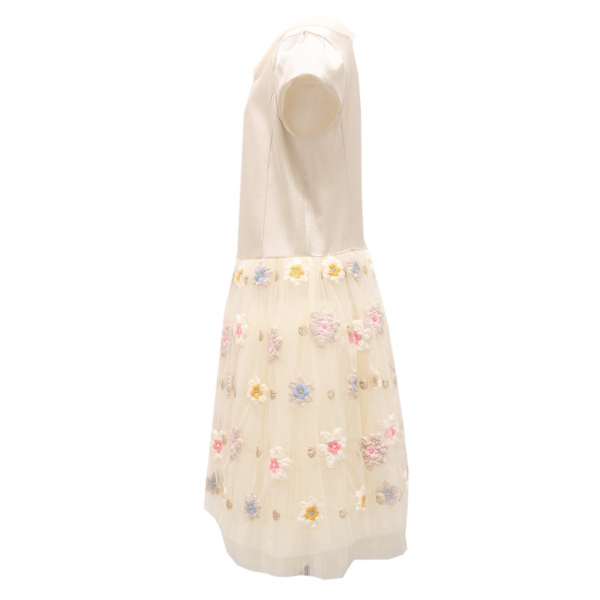 vestito bimba SIMONETTA abito cerimonia avorio multicolor dress kid