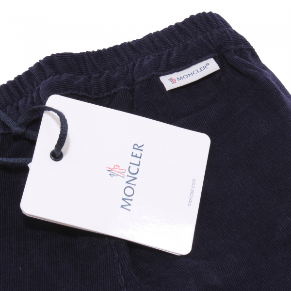 5261Y pantalone sportivo bimbo boy MONCLER velvet blue trouser pant