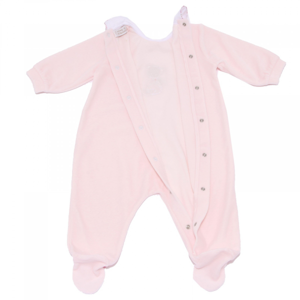 5273AA tutina ciniglia bimba COMME SI COMME CA pink chenille romper