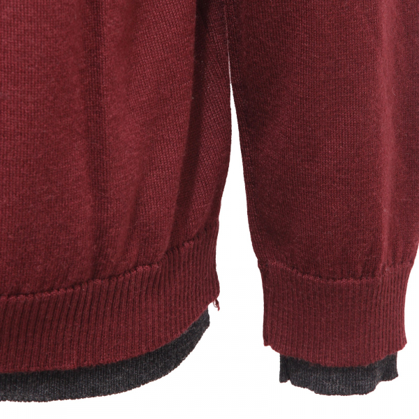 5284AF maglione uomo OFFICINA36 burgundy wool blend v-neck sweater man