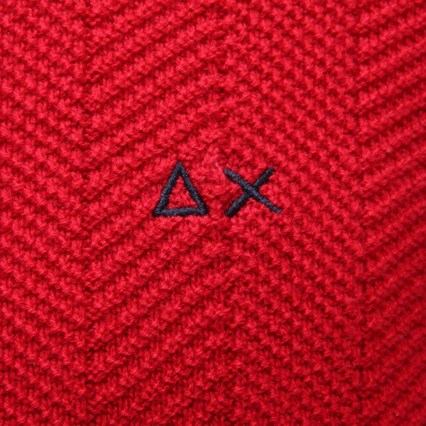 5344AI dolcevita uomo SUN68 man wool/cotton textured sweater red
