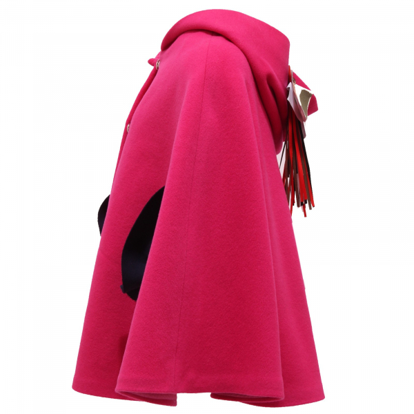 5348T cappa mantella bimba girl MSGM cappotto wool fuxia jacket coat