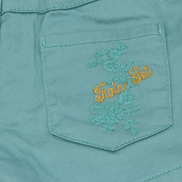 5374AB bermuda bimba GIRL TWIN-SET green water garment dyed shorts kid