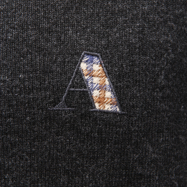 5390AF maglione uomo AQUASCUTUM dark grey viscose/wool v-neck sweater man