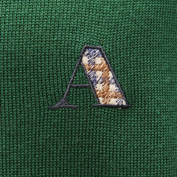 5395AF maglione uomo AQUASCUTUM green wool blend v-neck sweater man