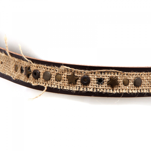 5398X cintura uomo OFFICINA36 beige/brown jute belt men