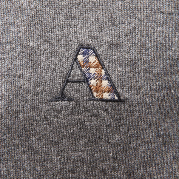 5406AF maglione uomo AQUASCUTUM grey wool blend v-neck sweater man