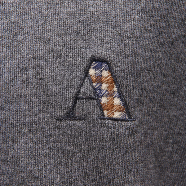 5412AF maglione uomo AQUASCUTUM grey wool blend v-neck sweater man