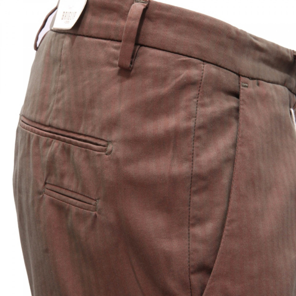 5440AH pantalone uomo BRIGLIA burgundy/green cotton blend trouser man