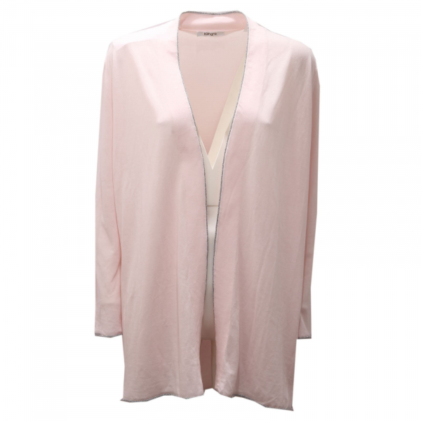 5500AE cardigan maglione donna KANGRA cotton pink lurex sweater woman