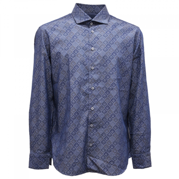 5505AI camicia uomo BASTONCINO man cotton shirt blue