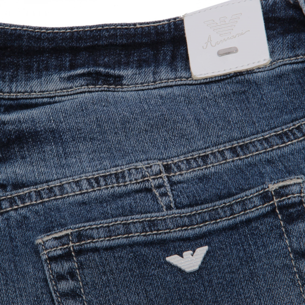 5514AB bermuda bimba GIRL ARMANI JUNIOR SUPER SLIM FIT denim WASHED shorts kid