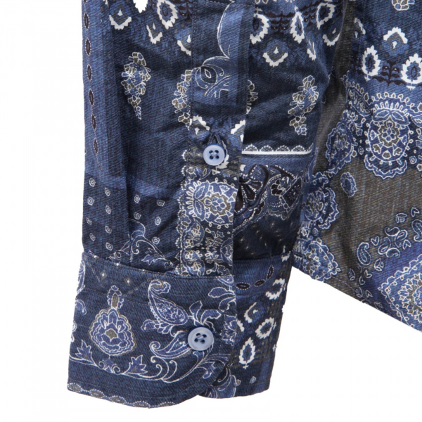 5515AI camicia uomo BASTONCINO man cotton shirt blue/green