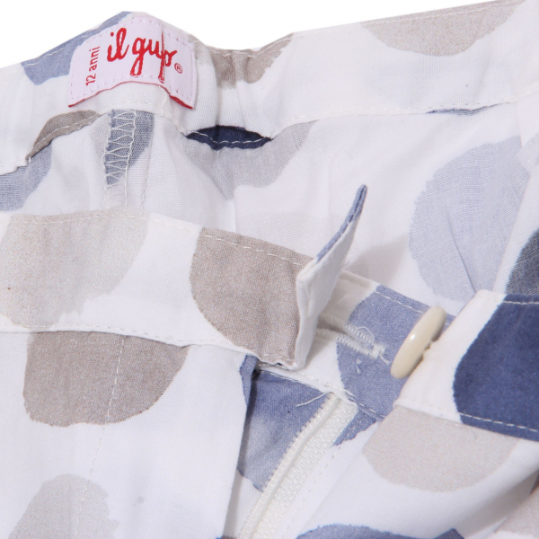 5520AB bermuda bimba GIRL IL GUFO white/blue/grey pois shorts kid