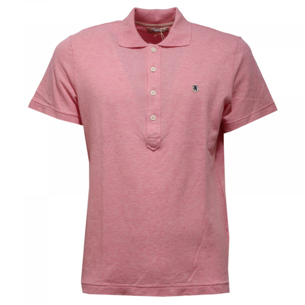 5521AC polo uomo M.GRIFONI DENIM flamed fabric pink cotton polo t-shirt men