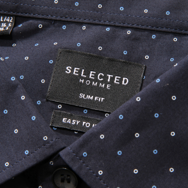 5523AR camicia uomo SELECTED HOMME EASY TO IRON man SLIM shirt blue